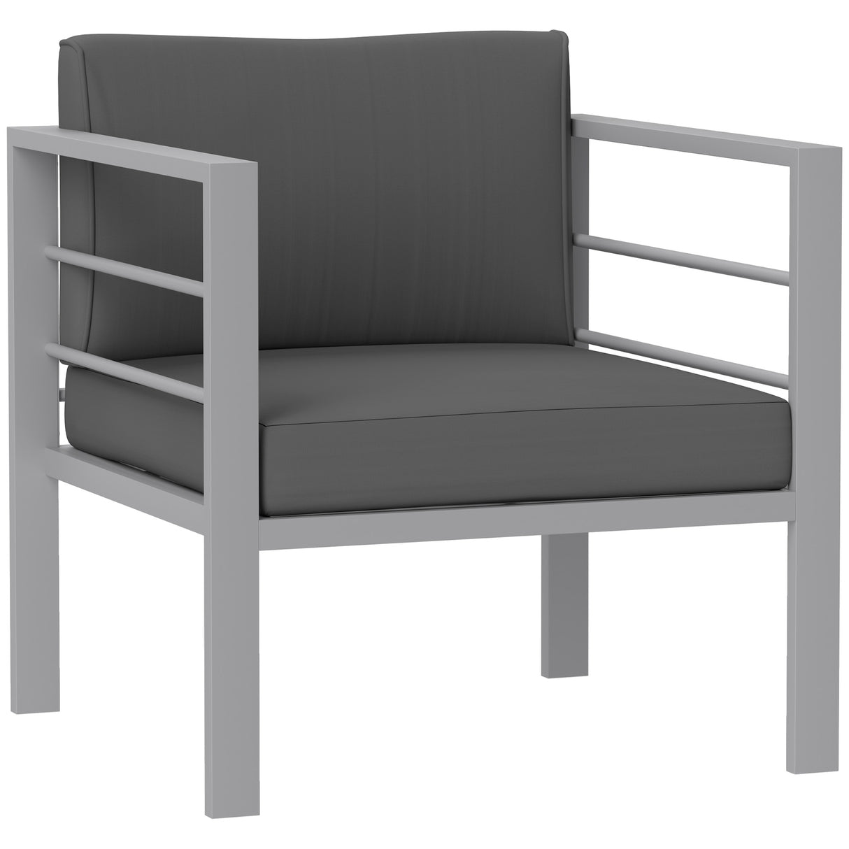 Aluminium 1 Seater Garden Sofa with Removable Cushions - Velmora