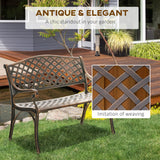 Aluminium 2 Seater Garden Bench Antique Loveseat for Outdoor Patio - Velmora