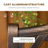 Aluminium 2 Seater Garden Bench Antique Loveseat for Outdoor Patio - Velmora