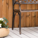 Aluminium 2 Seater Garden Bench Antique Loveseat for Outdoor Patio - Velmora