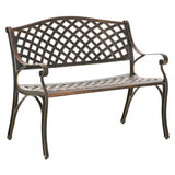 Aluminium 2 Seater Garden Bench Antique Loveseat for Outdoor Patio - Velmora
