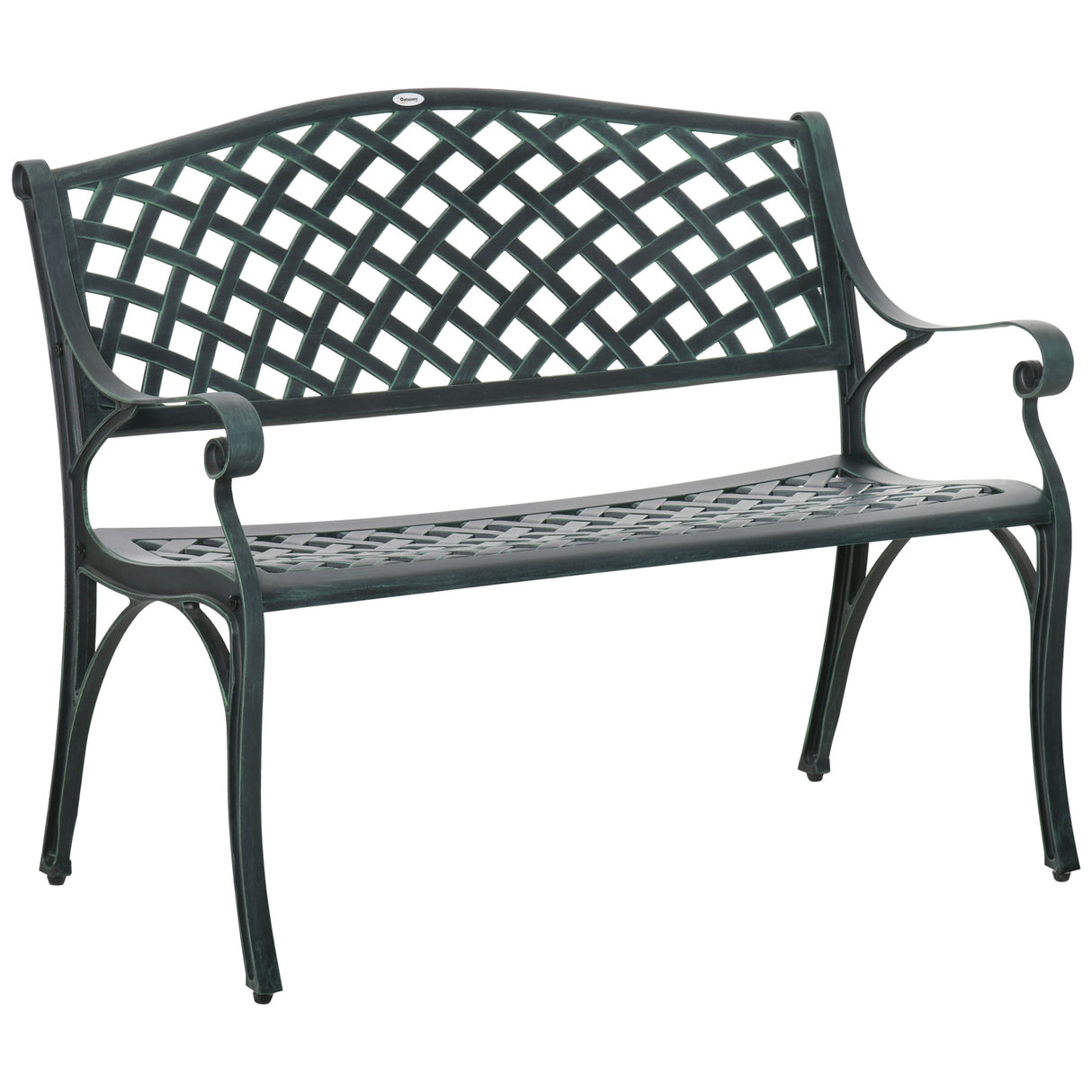 Aluminium 2 Seater Garden Bench Antique Loveseat for Outdoor Patio - Velmora