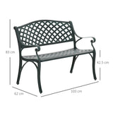 Aluminium 2 Seater Garden Bench Antique Loveseat for Outdoor Patio - Velmora