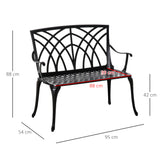 Aluminium 2 Seater Garden Bench Loveseat - Velmora