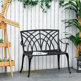 Aluminium 2 Seater Garden Bench Loveseat - Velmora