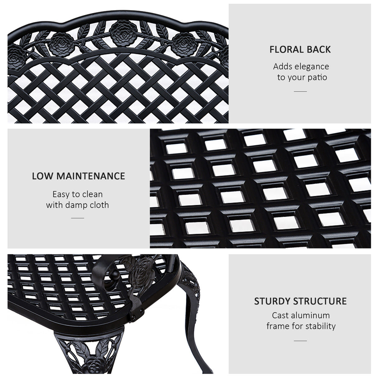 Aluminium 2 Seater Garden Bench - Velmora