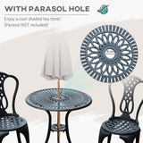 Aluminium 3 Piece Patio Garden Bistro Set in Shabby Chic Style - Velmora