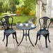 Aluminium 3 Piece Patio Garden Bistro Set in Shabby Chic Style - Velmora