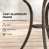 Aluminium 3 Piece Patio Garden Bistro Set in Shabby Chic Style - Velmora