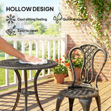 Aluminium 3 Piece Patio Garden Bistro Set in Shabby Chic Style - Velmora
