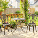 Aluminium 3 Piece Patio Garden Bistro Set in Shabby Chic Style - Velmora