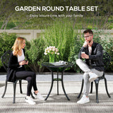 Aluminium 3 Pieces Floral Bistro Set With Round Table - Velmora