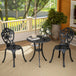 Aluminium 3 Pieces Floral Bistro Set With Round Table - Velmora