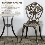 Aluminium 3 Pieces Floral Bistro Set With Round Table - Velmora