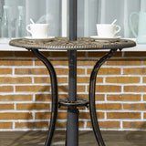 Aluminium 3 Pieces Floral Bistro Set With Round Table - Velmora