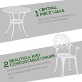 Aluminium 3 Pieces Garden Bistro Set With 66cm Round Table - Velmora
