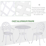 Aluminium 3 Pieces Garden Bistro Set With 66cm Round Table - Velmora