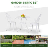 Aluminium 3 Pieces Garden Bistro Set With 66cm Round Table - Velmora