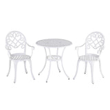Aluminium 3 Pieces Garden Bistro Set With 66cm Round Table - Velmora