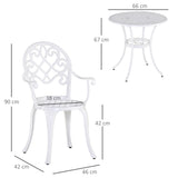 Aluminium 3 Pieces Garden Bistro Set With 66cm Round Table - Velmora