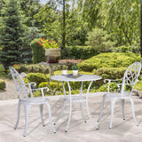Aluminium 3 Pieces Garden Bistro Set With 66cm Round Table - Velmora