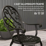 Aluminium 3 Pieces Garden Bistro Set With 66cm Round Table - Velmora