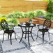 Aluminium 3 Pieces Garden Bistro Set With 66cm Round Table - Velmora