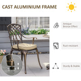 Aluminium 3 Pieces Garden Bistro Set for 2 People With Cushions - Velmora