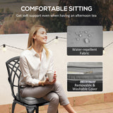 Aluminium 3 Pieces Garden Bistro Set for 2 People With Cushions - Velmora