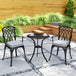 Aluminium 3 Pieces Garden Bistro Set for 2 People With Cushions - Velmora