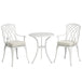 Aluminium 3 Pieces Garden Bistro Set for 2 People With Cushions - Velmora