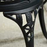 Aluminium 3 Pieces Garden Bistro Set With Parasol Hole for Balcony - Velmora