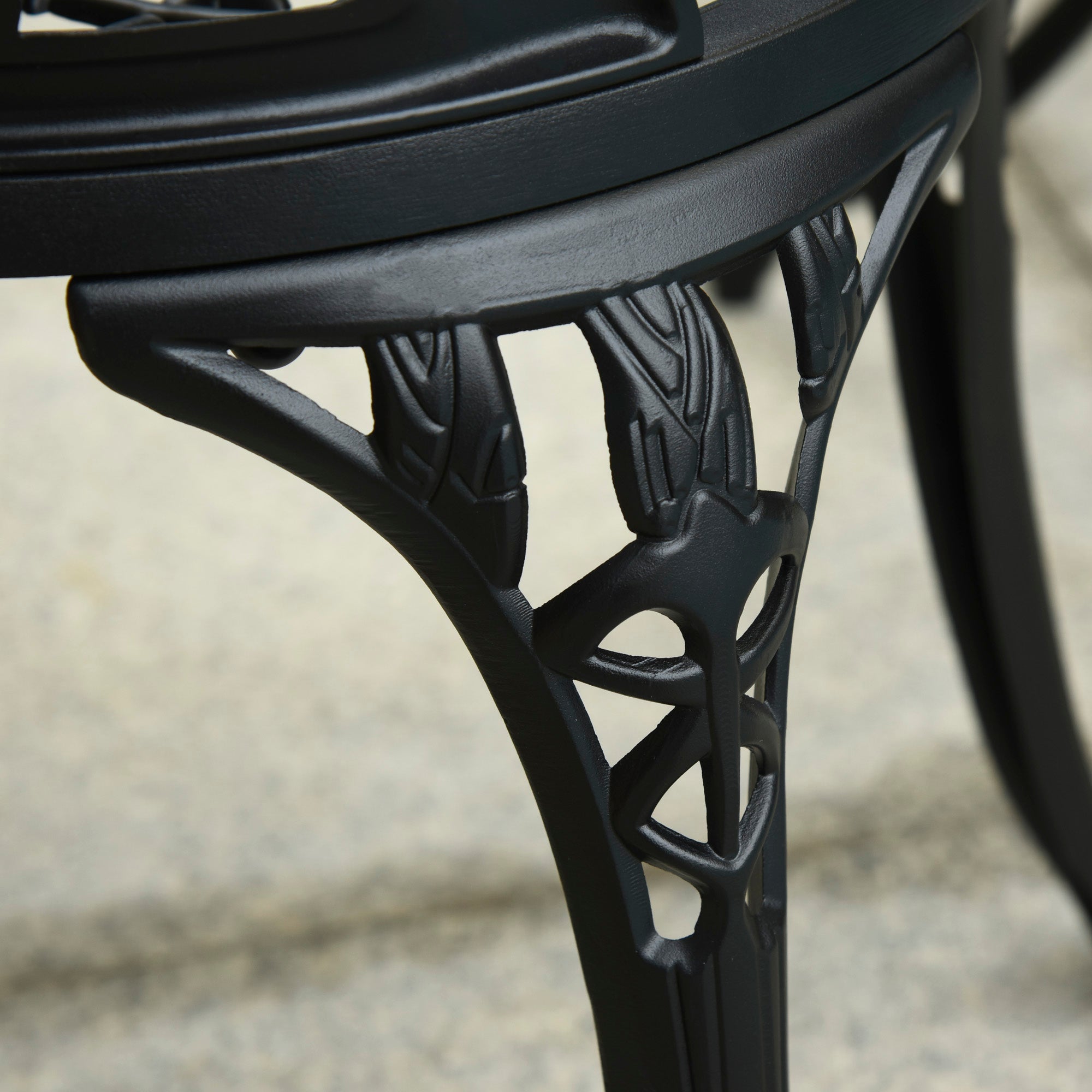Aluminium 3 Pieces Garden Bistro Set With Parasol Hole for Balcony - Velmora