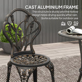 Aluminium 3 Pieces Garden Bistro Set With Parasol Hole for Balcony - Velmora