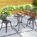 Aluminium 3 Pieces Garden Bistro Set With Parasol Hole for Balcony - Velmora