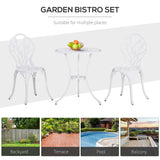 Aluminium 3 Pieces Garden Bistro Set With Parasol Hole for Balcony - Velmora