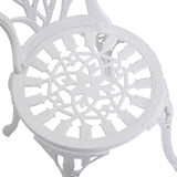 Aluminium 3 Pieces Garden Bistro Set With Parasol Hole for Balcony - Velmora