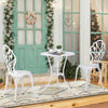 Aluminium 3 Pieces Garden Bistro Set With Parasol Hole for Balcony - Velmora