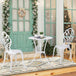 Aluminium 3 Pieces Garden Bistro Set With Parasol Hole for Balcony - Velmora