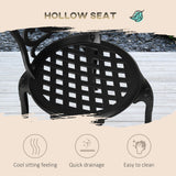 Aluminium 3 Pieces Garden Bistro Set With Parasol Hole - Velmora