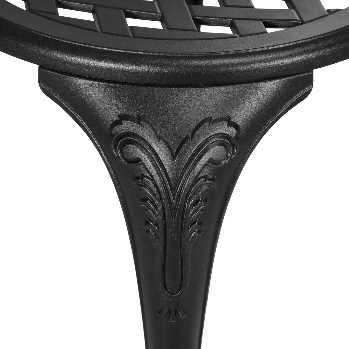 Aluminium 3 Pieces Garden Bistro Set With Parasol Hole - Velmora
