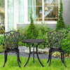 Aluminium 3 Pieces Garden Bistro Set With Parasol Hole - Velmora