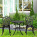 Aluminium 3 Pieces Garden Bistro Set With Parasol Hole - Velmora
