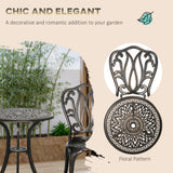 Aluminium 3 Pieces Garden Bistro Set With Parasol Hole - Velmora