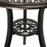 Aluminium 3 Pieces Garden Bistro Set With Parasol Hole - Velmora