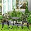 Aluminium 3 Pieces Garden Bistro Set With Parasol Hole - Velmora