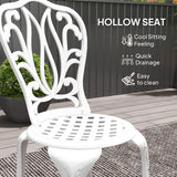 Aluminium 3 Pieces Garden Bistro Set With Parasol Hole - Velmora