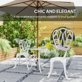 Aluminium 3 Pieces Garden Bistro Set With Parasol Hole - Velmora