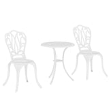 Aluminium 3 Pieces Garden Bistro Set With Parasol Hole - Velmora