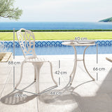 Aluminium 3 Pieces Garden Bistro Set With Parasol Hole - Velmora